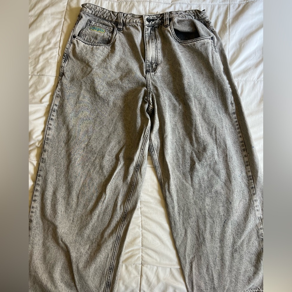 EMPYRE Men's Gray Washed Baggy Jeans